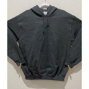 NWOT Gildan Heavy Blend Hoodie Size M Long Sleeve Dark Grey 50% Cotton 50% Poly